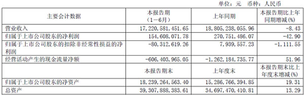 主要會計數(shù)據(jù)