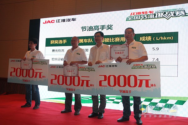 帥鈴邁斯福5.9L/100km 江淮輕卡節(jié)油賽上?？倹Q賽完美收官！
