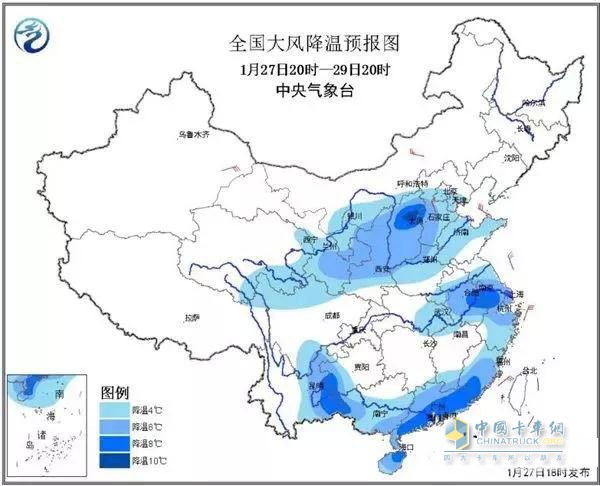 全國(guó)大風(fēng)降溫預(yù)報(bào)圖