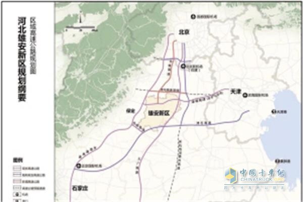 雄安區(qū)域高速公路示意圖