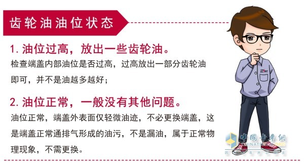 康邁輪轂齒輪油油位狀態(tài)