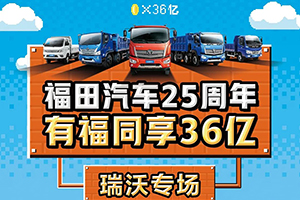 福田汽車25周年 有福同享36億 -瑞沃專場(chǎng)，火熱來襲