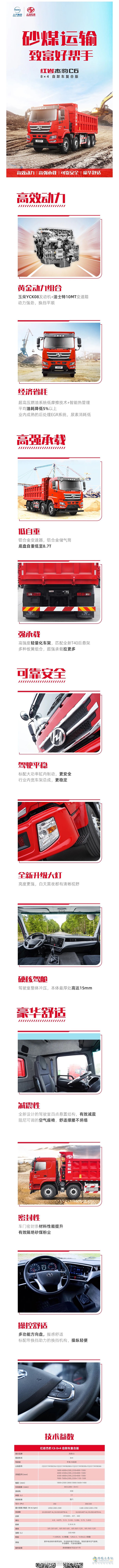 砂煤運輸致富好幫手，紅巖杰豹C6自卸車更懂您！