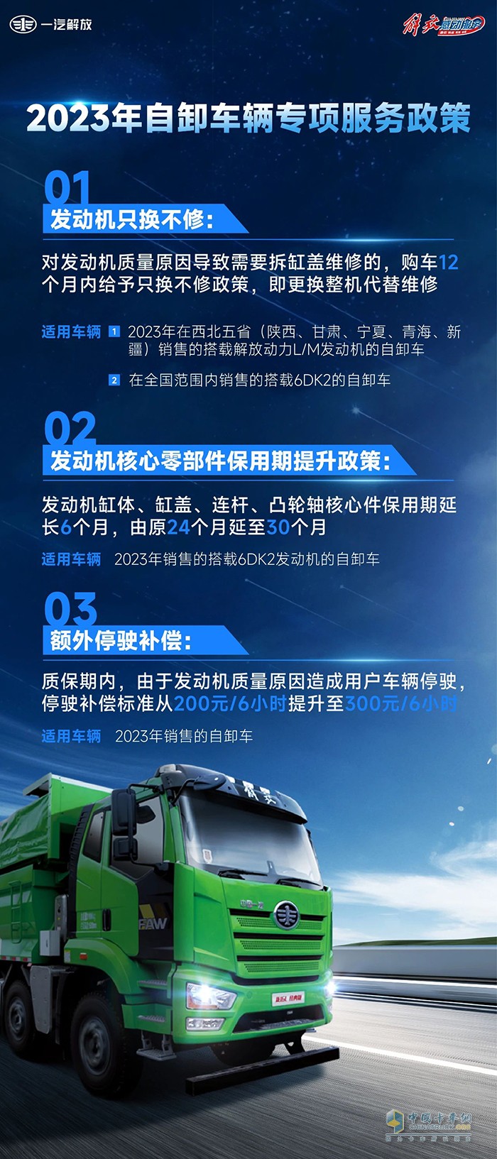 感動服務(wù)解放專項政策為自卸用戶暖“芯”護航！