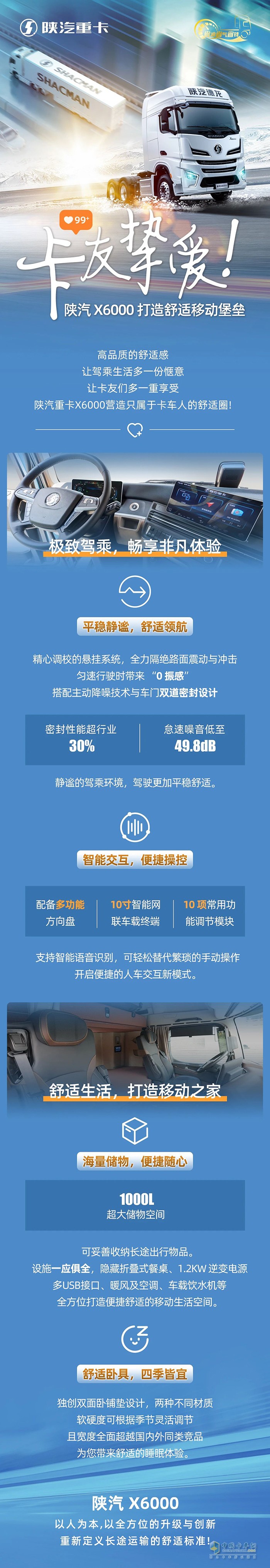 卡友摯愛！陜汽X6000打造舒適移動(dòng)堡壘!