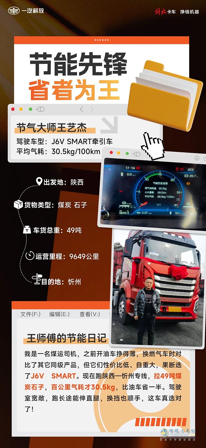 拉得多還省氣，解放J6V SMART真給力！