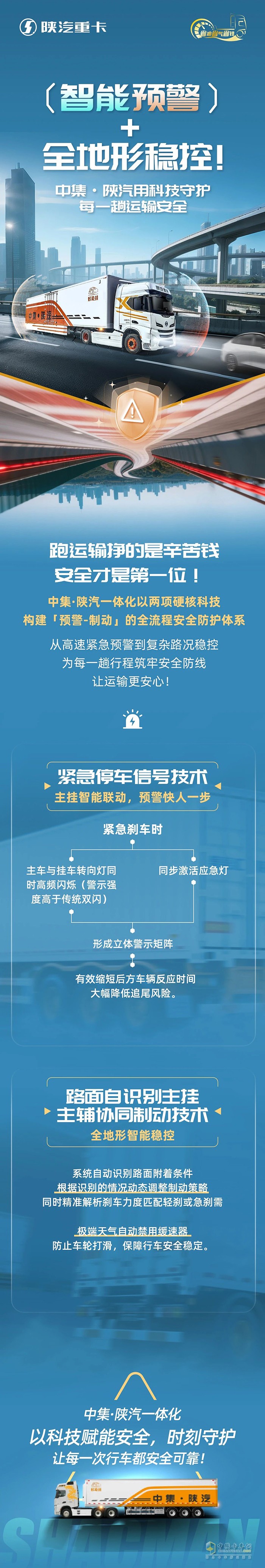 智能預(yù)警+全地形穩(wěn)控！中集?陜汽用科技守護每一趟運輸安全