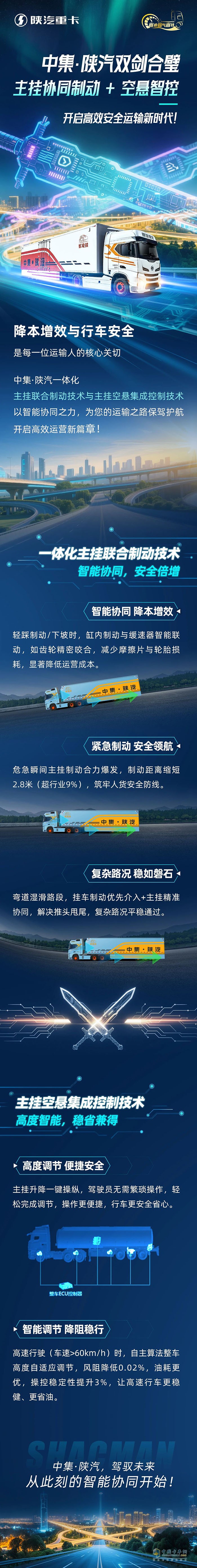 中集·陜汽雙劍合璧：主掛協(xié)同制動(dòng)+空懸智控，開啟高效安全運(yùn)輸新時(shí)代！