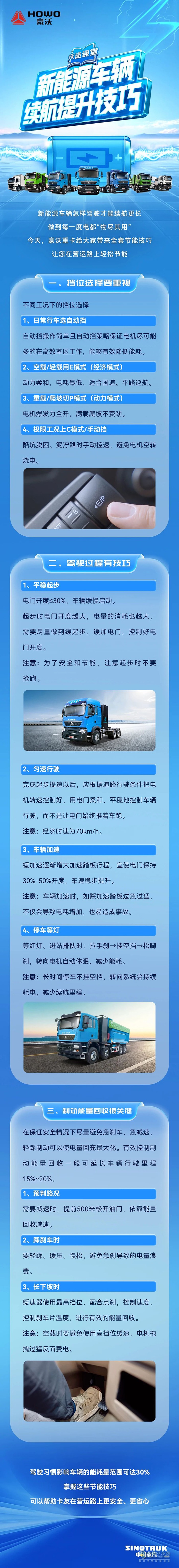中國重汽豪沃：新能源車輛續(xù)航提升技巧