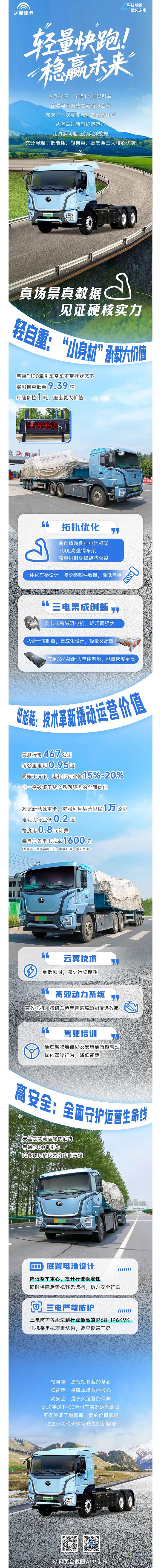 自重僅9.39噸，多拉1噸的宇通T400牽引車運(yùn)營(yíng)實(shí)測(cè)數(shù)據(jù)揭曉！