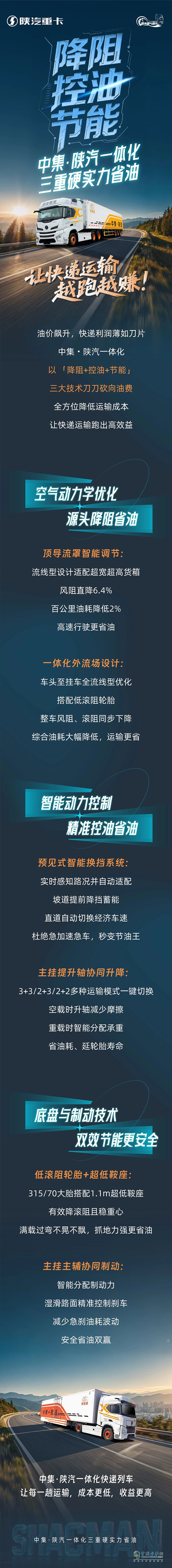 中集·陜汽一體化三重硬實力省油，讓快遞運輸越跑越賺！