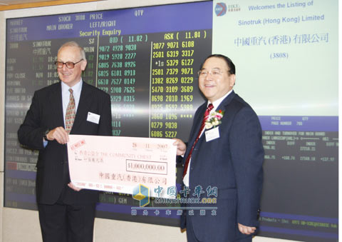 中國重汽獲得最具愛心企業(yè)
